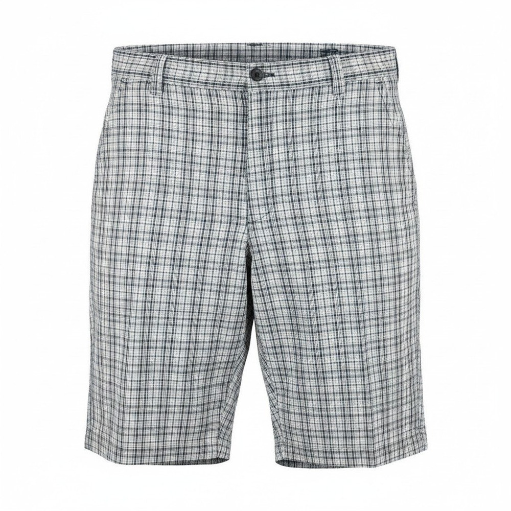 555 Turnpike Mens Plaid Shorts Size 44 Grey White Cotton Flat Front Casual Golf